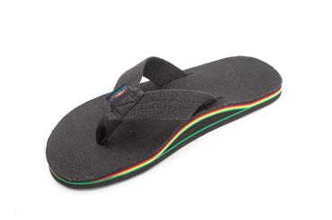 Rainbow Mens | Single Layer | Natural Hemp Sandal (Black Rasta Midsole)
