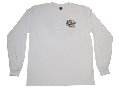 Simple Lei Long Sleeve | White with coloured logo.